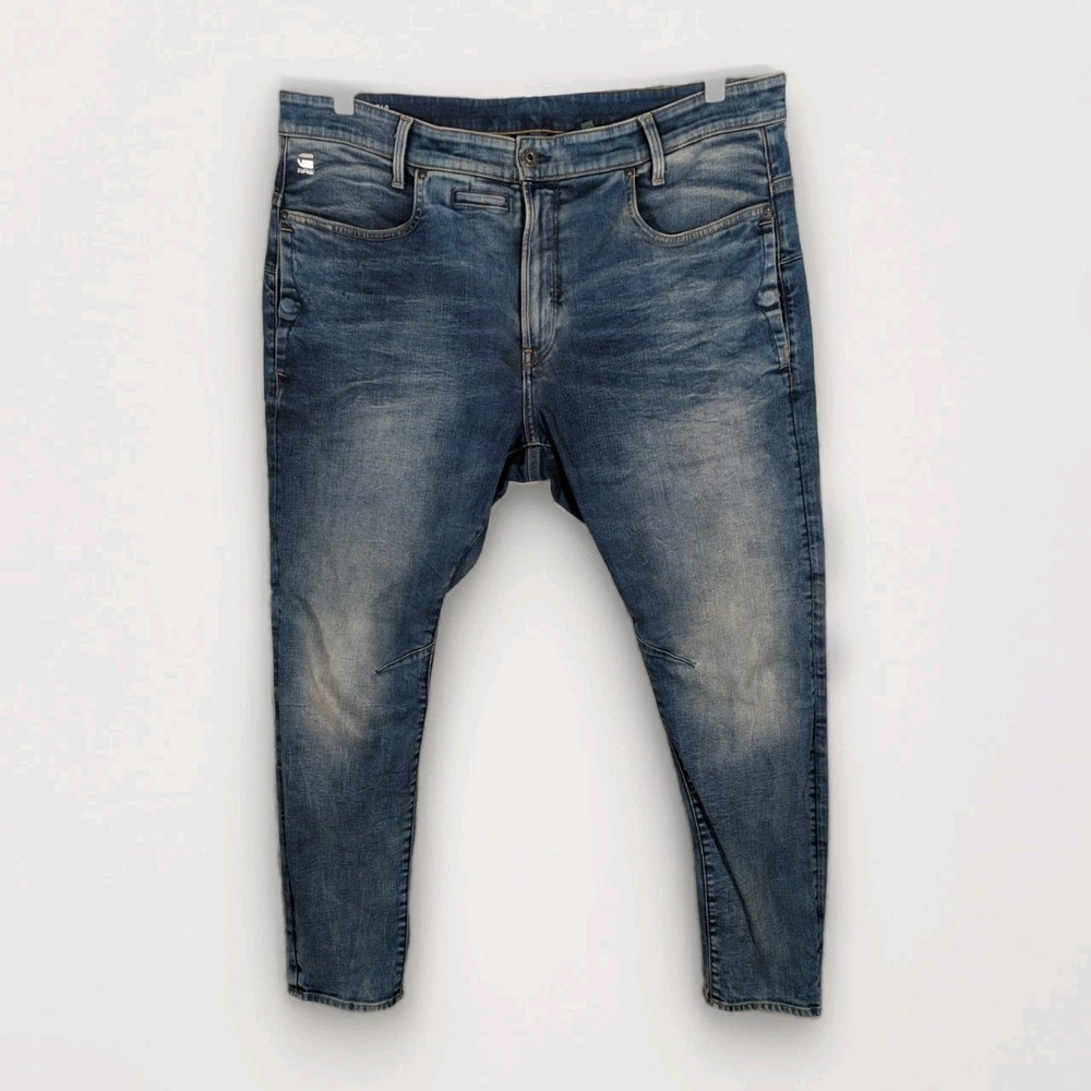 G-Star RAW D-Staq 3D Slim Jeans Men's 38x31* Blue Denim Taper Stretch